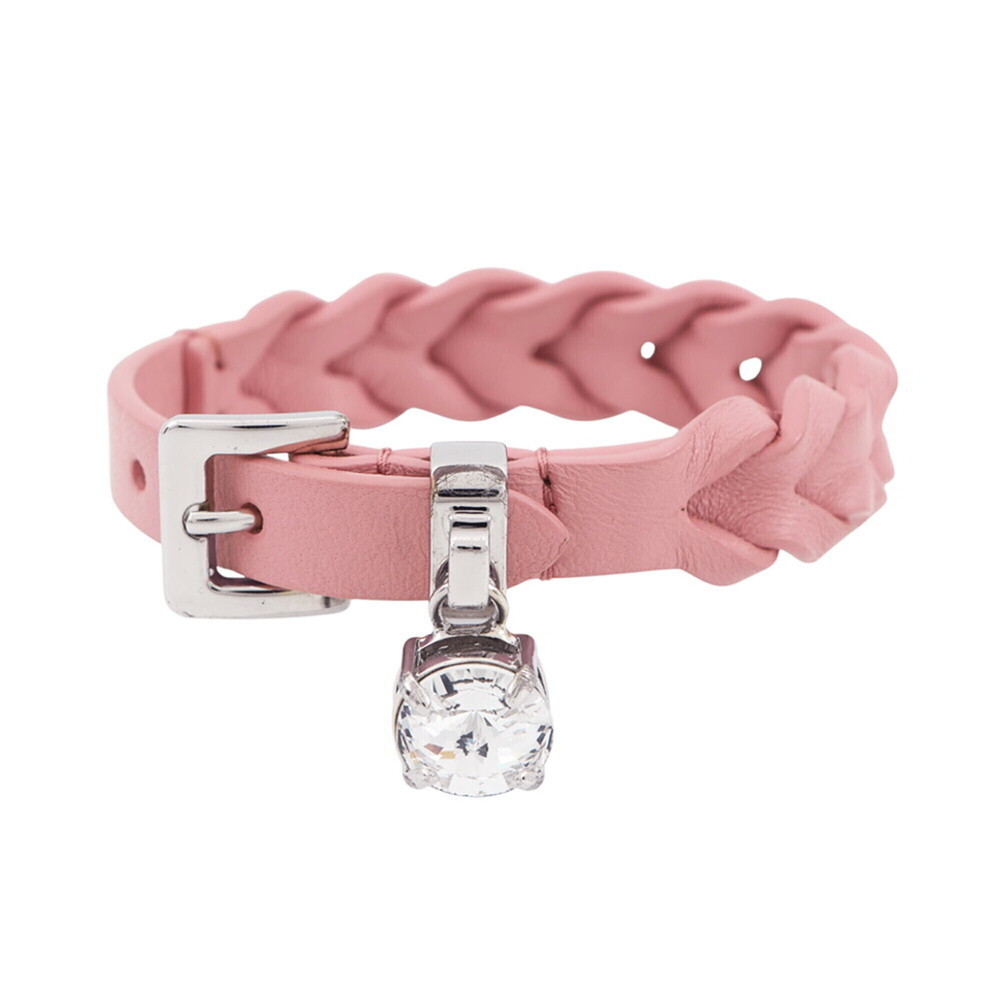 MIU MIU Pink Leather Charm Bracelet